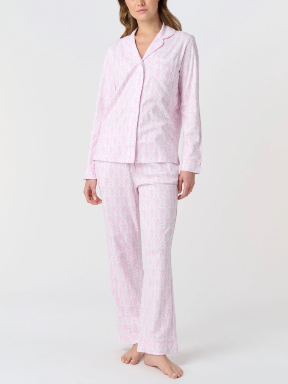Roller Rabbit pink monkey pajama set